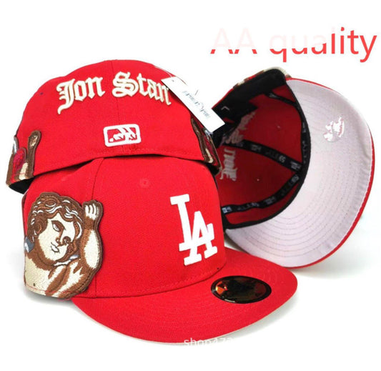 Red LA Fitted Cap