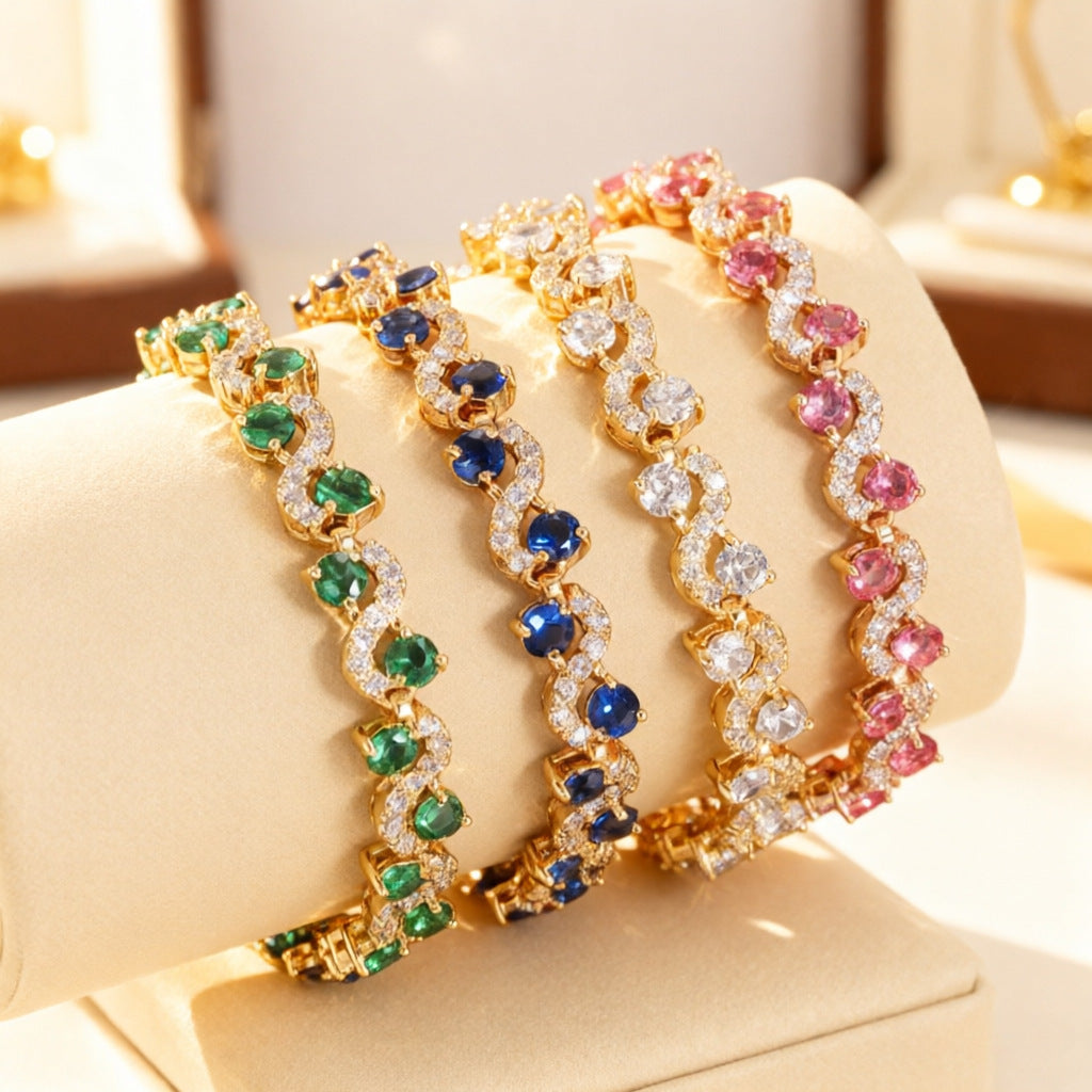 Geometric Gemstone Crystal Bracelet Women's Fashion Jewelry