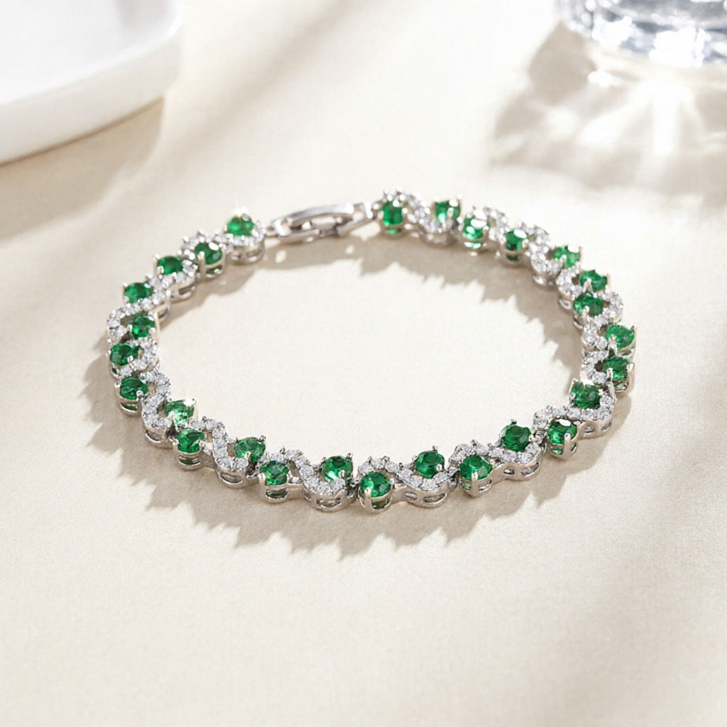 Geometric Gemstone Crystal Bracelet Women's Fashion Jewelry