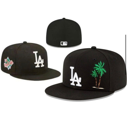 Black LA fitted cap
