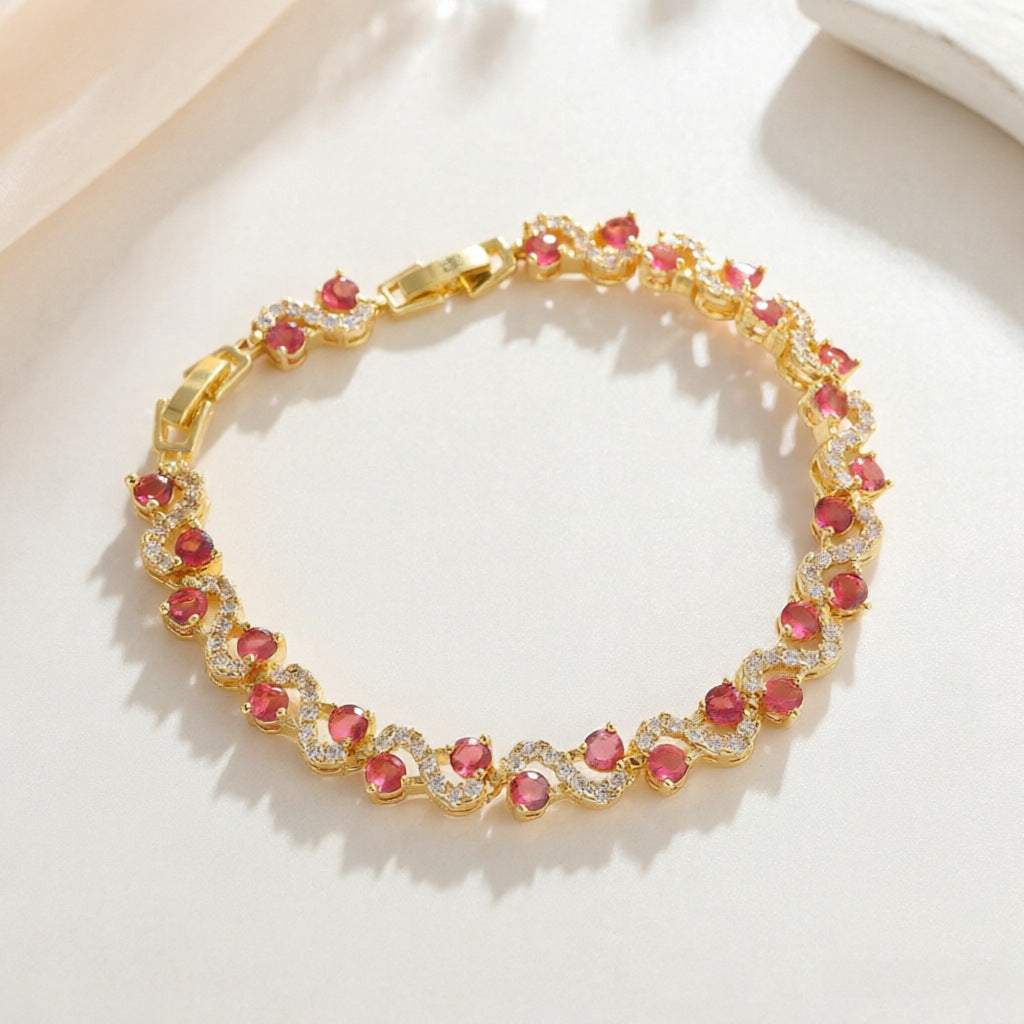 Geometric Gemstone Crystal Bracelet Women's Fashion Jewelry