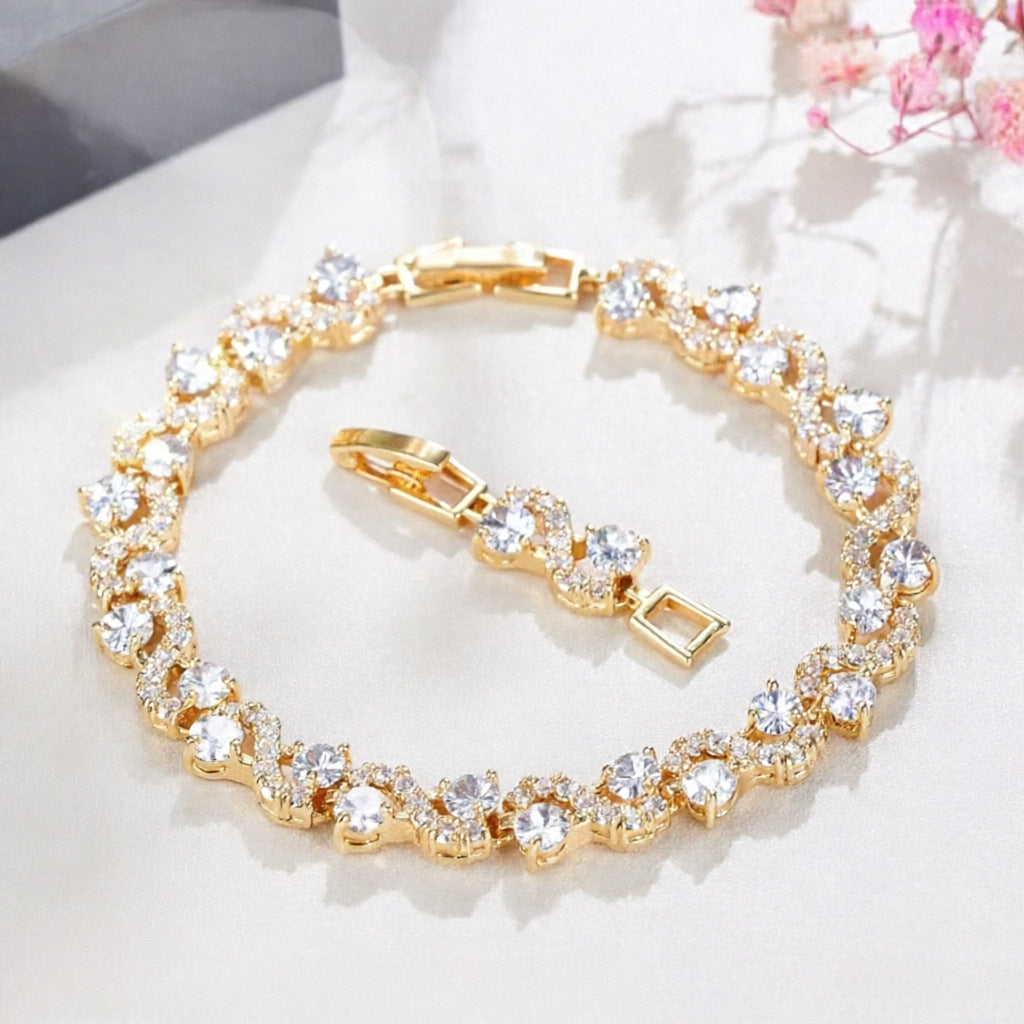 Geometric Gemstone Crystal Bracelet Women's Fashion Jewelry